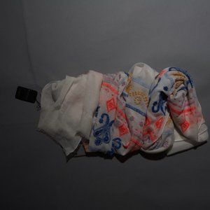 White cotton embroidered scarve